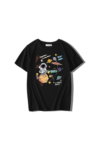 Brz Kıds Brz Kids Unisex Çocuk Astronaut T-shirt-siyah Siyah