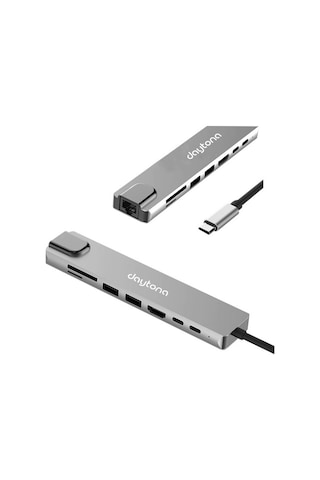 Daytona Cf10 Apple Uyumlu MacBook Type-C To 8İn1 Hub Çevirici Adaptör