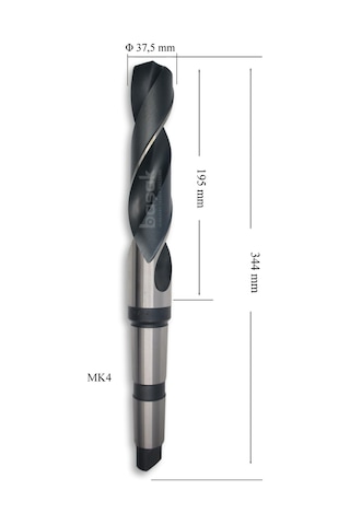 MTE 37,5 mm Mors Konik Saplı Matkap Ucu HSS (DIN 345)