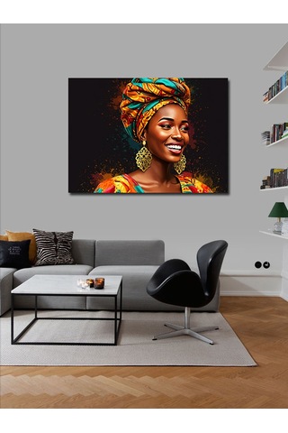 Kanvas Tablo Mutlu Afrika Kadın
