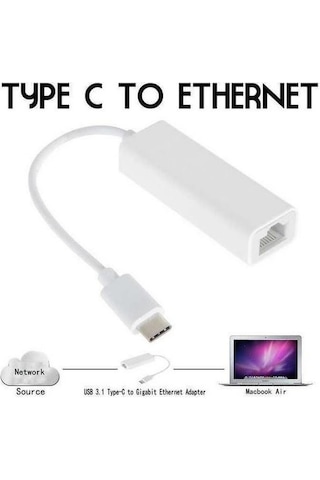 Usb 3.1 Type C To Ethernet Çevirici Dönüştürücü Adaptör