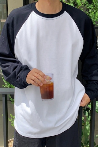 Tarz Cool Erkek Reglan Kol Uzun Kollu Basic Tişört Süprem %100 Cotton Bisiklet Yaka Rahat Kalıp Lacivert