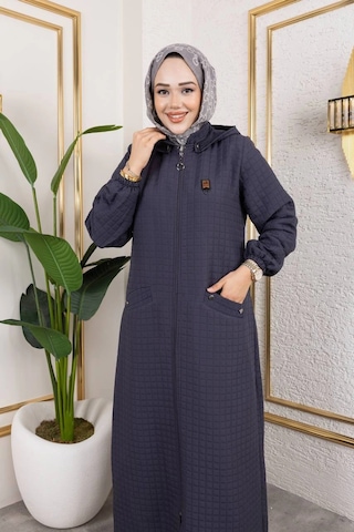 Nevayla Moda Kapüşonlu Kapitone Mont / Gri-m104 Gri