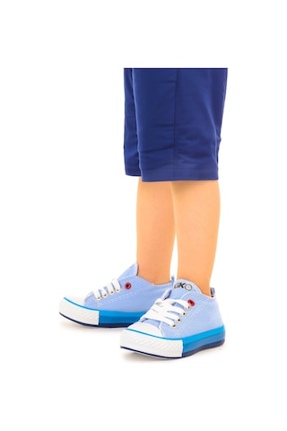 Kiko Kids Tinna Bağcıklı Erkek Bebek Keten Spor Ayakkabı Mavi
