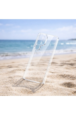 Samsung Uyumlu Galaxy S23 Ultra Kılıf Şeffaf Kamera Korumalı 3d