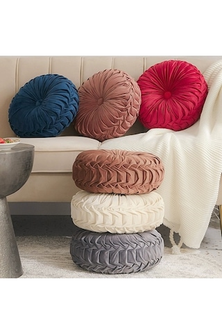 Novahub İskandinav Yuvarlak Kadife Minder - Haki Lacivert - 30x50cm Yurt İçi Um44333-1 Lacivert