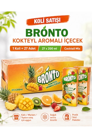 Kokteyl Aromalı İçecek 200 Ml X 27 Adet Koli