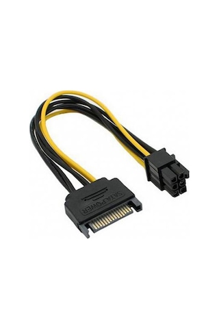 Sata To 6 Pin Pci-Express Ekran Kartı Power Çevirici Güç Kablosu