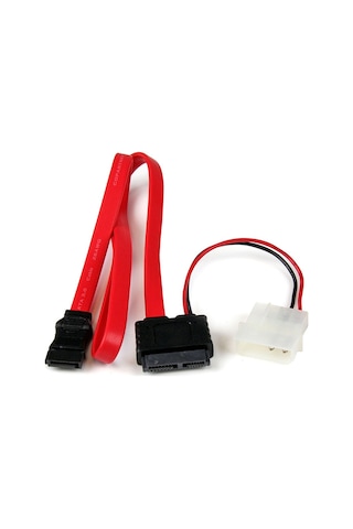 Mini Sata Slimline Sata 6+7 13 Pin To Sata 4 Pin Molex Power Kablo 50cm