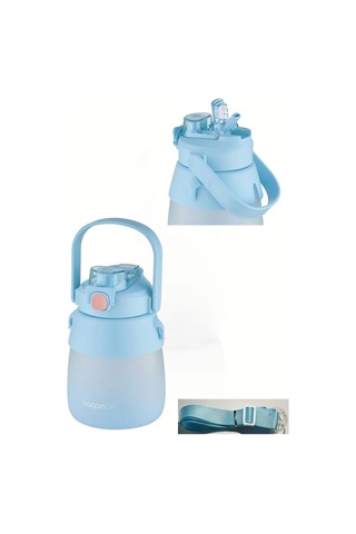 1000ml Pipetli/pipetsiz Çift Kullanım Suluk Matara Spor Okul Doğa Vgn6640-mavi Turkuaz