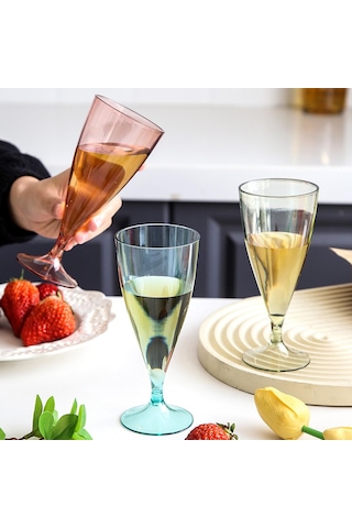 Pembe Şarap Kadehi Seti Abs Plastik Yaratıcı Yüksek Şeffaflık Ps