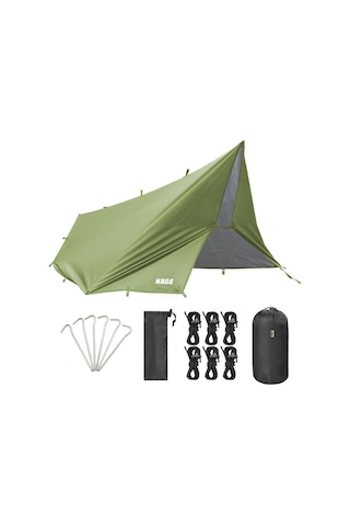 Haegs Su Geçirmez Tarp Tente Gölgelik Örtü, 4 Mevsim Taşınabilir Örtü Branda Çok İşlevli Outdoor Açık Hava Kamp Seyahat Tente Branda Barınak Yağmurluk, Güneşlik Karavan Yan Gölgelik Çadır 300x300 Cm - Yeşil