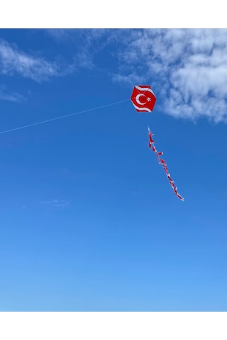Naylon Altıgen Uçurtma - Bayraklı - Orta Boy
