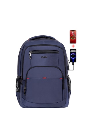 Dada 03 Usb Aparatlı Lacivert Laptop Sırt Çantası 15,6 İnç Geniş İç Hacim Darbe Emici Koruma