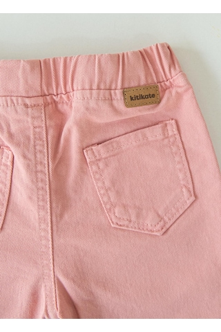 Kitikate Organik Gabardin Bebek Pantolon Pembe Pembe