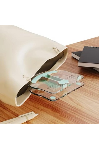 Tablet Tutucu Şeffaf Metal Aparat 360 Dönebilen Katlanabilir