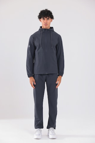 Rowinger Kapüşonlu Fermuarlı Kol Cepli Teknik Dokuma Erkek Eşofman Takımı Antracite