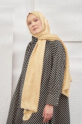 Armanda Jakarlı Şal - Zigzag Desenli - Dore - Dore