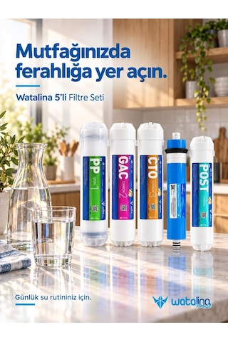 Lexroo Watalina Tüm Su Arıtma Cihazlarına Uyumlu 5'li Filtre Set Su Arıtma Standart