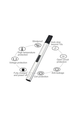 Moveevo "usb Şarjlı Rüzgara Dayanıklı Ark Ateşleme Çakmak - Bbq, Kamp Ve Mutfak İçin" Yeşil