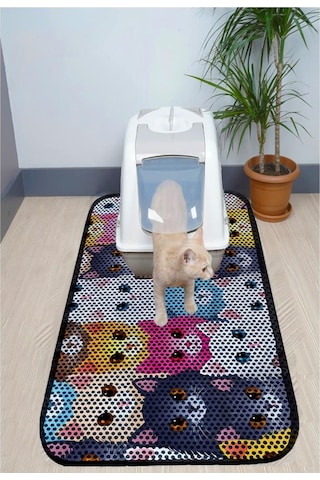 Aktunç Elekli Tuvalet Desenli Önü Kedi Kumu Paspası 60x120 Cm Desen 10