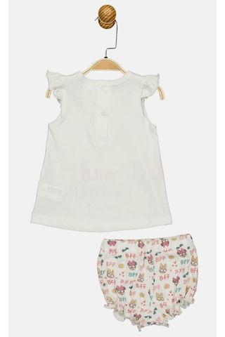 Minnie Mouse Lisanslı Ekru Kız Bebek Pamuk Alt Üst Takım Mn17338 Ekru