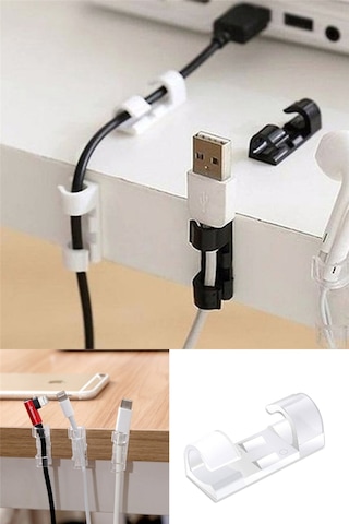Kablo Sabitleyici Klipsler 60 Adet Kablo Düzenleyici Duvar Fayans Cam Kablo Tutucu Yapışkanlı Klips