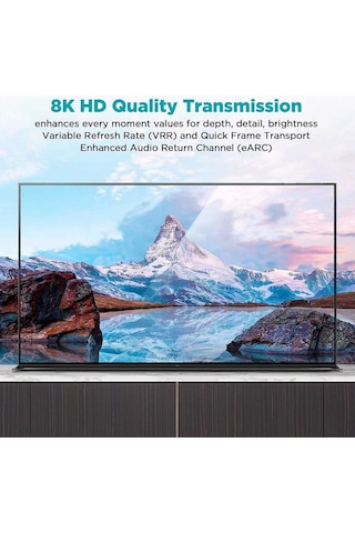 Lexroo Qg-av17 Görüntü Ve Ses Aktarıcı Hdmı Kablo 2.1 Versiyon 8k Hd Kalite 48gbps 3.05 - Siyah