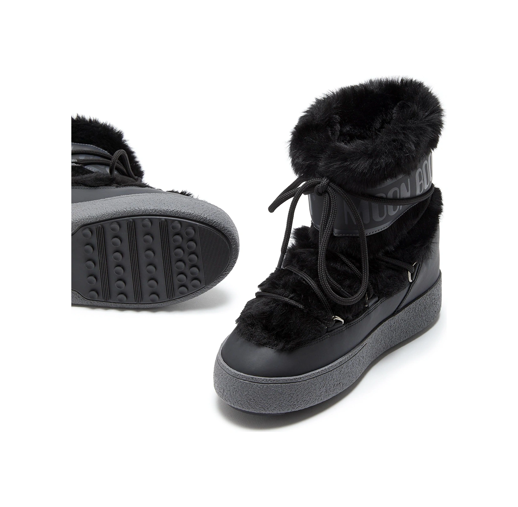 N001 Black Bot Kar Kadın 80d2450130 Moon Boot Ltrack Faux Fur Siyah
