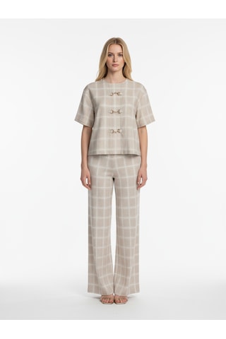 Xint Bej Pamuk Dokulu Oversize Pantolon 470541