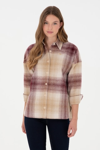 U.s. Polo Assn. Kadın Bordo Gömlek Desenli 50297439-vr014 Bordo