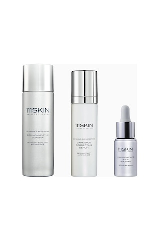 111skın Glass Skin Trio Enzyme Cleanser Dark Spot Serum & Hyaluronic Acid Booster Cilt Bakım Seti