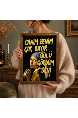 Bk Gift Vintage Klasik Sanat Esprili Sözlü Masif Ahşap Çerçeveli Dekoratif Tablo - 29