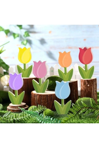 Monyee Ahşap Zambak Dekoratif Çiçekler Seti 6 Renkli - Ev Dekorasyonu, Mutfak, Odalar İçin, Anneler Günü Hediyesi