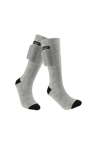 Yıkanabilir Şarj Edilebilir Elektrikli Isıtmalı Çorap 3 Modlu Gri