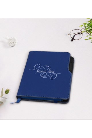 Kişiye Özel Isimli Lacivert Termo Deri Defter-3