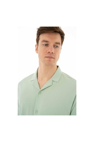 AR-MA Arma Erkek % 100 Pamuk Penye Pike Regular Fit Polo Yaka Gömlek Y25374351101 Yeşil-y2 Yeşil