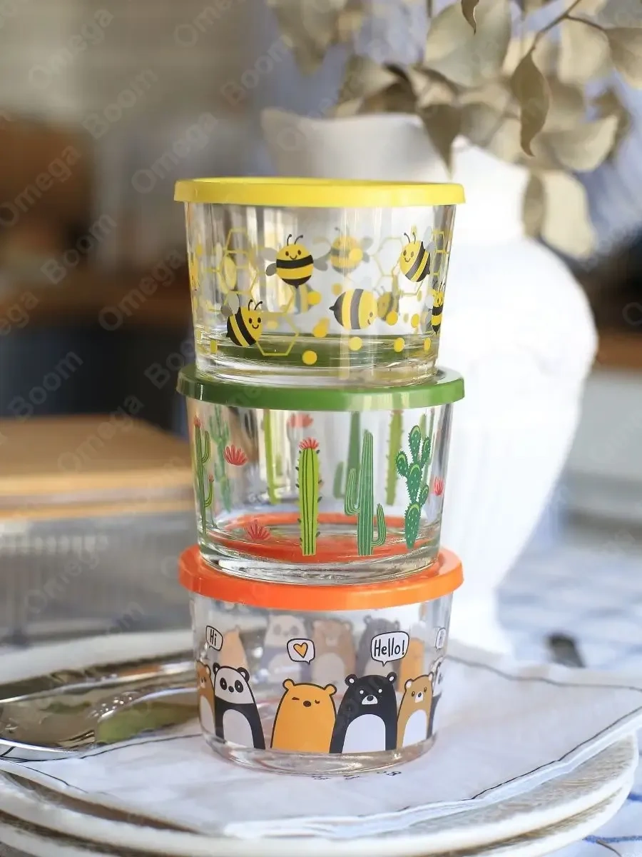 Pıta Cam Yemek Saklama Kabı Hava Geçirmez Çocuk Seti 3 Parça 283249890 Gri