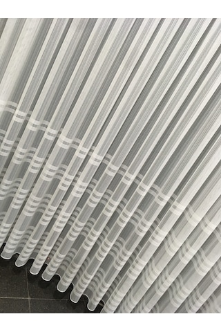 Perdefony Eteği Bantlı Düz Tül Perde Hafif Simli Ürün