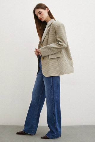 Ekose Blazer Ceket Kahve Kahve