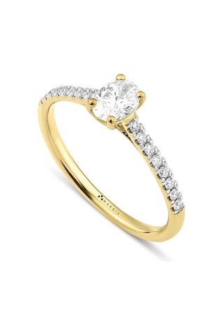 0.70 Karat Oval Tektaş Pırlanta Yüzük - Hrd Sertifikalı Beyaz Altın