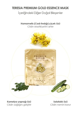 Teresia Premium Gold Mask Altın Özlü Yoğun Nem & Aydınlatıcı Kağıt Maske
