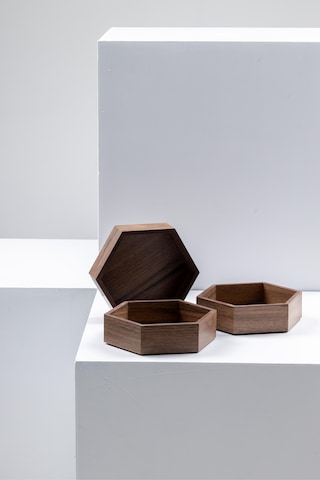 Finehome Wooden 3'lü Takı Makyaj Organizeri