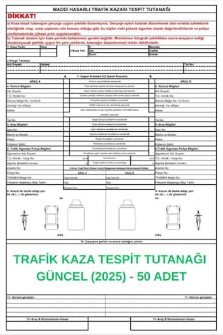 Trafik Kaza Tesit Tutanağı Güncel 2025 - 50 Adet