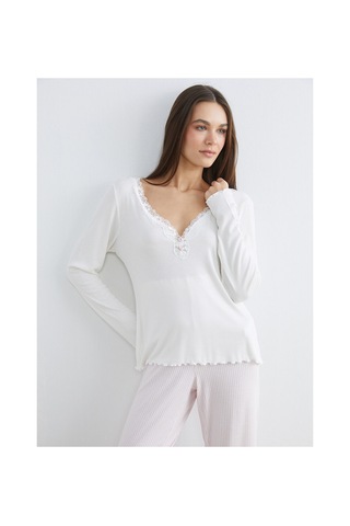 Lcw Dream Pembe Çizgili Kadın Pijama Takımı