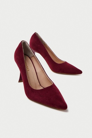 Mubiano Hakiki Deri Mb970-brd Kadın İnce 9 Cm Topuklu Bordo Süet Stiletto & Topuklu Ayakkabı Bordo