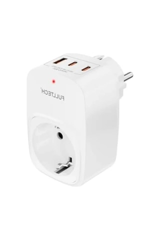 Akım Korumalı Tekli Duvar Prizi - 3680w Güç Ve Usb Girişleri 0