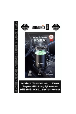 Modern Tasarım Şarjlı Koku Taşınabilir Araç İçi Aroma Difüzörü Tcf01 Secret Forest