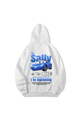 Brz Collection Unisex Oversize I'm Sally Hoodie Beyaz Beyaz