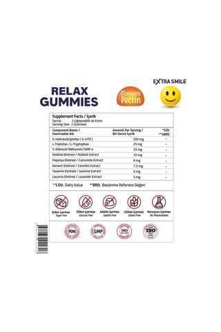 Relax 5-htp 200 Mg + Sam-e 25 Mg 60 Gummies